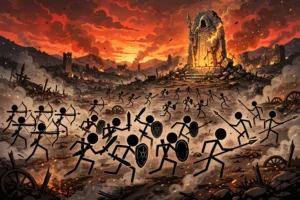 Stick War Legacy Mod Menu guide — stick figure army charging into battle